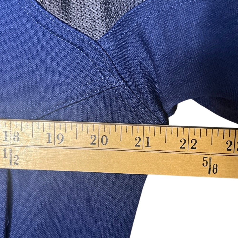 Adidas Track Jacket Navy Blue White Stripes Mens Fits Large Athletic Zip Up‎ VTG - Picture 5 of 12